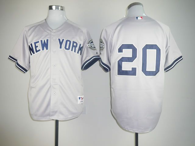Men New York Yankees #20 No name Grey MLB Jerseys->new york yankees->MLB Jersey